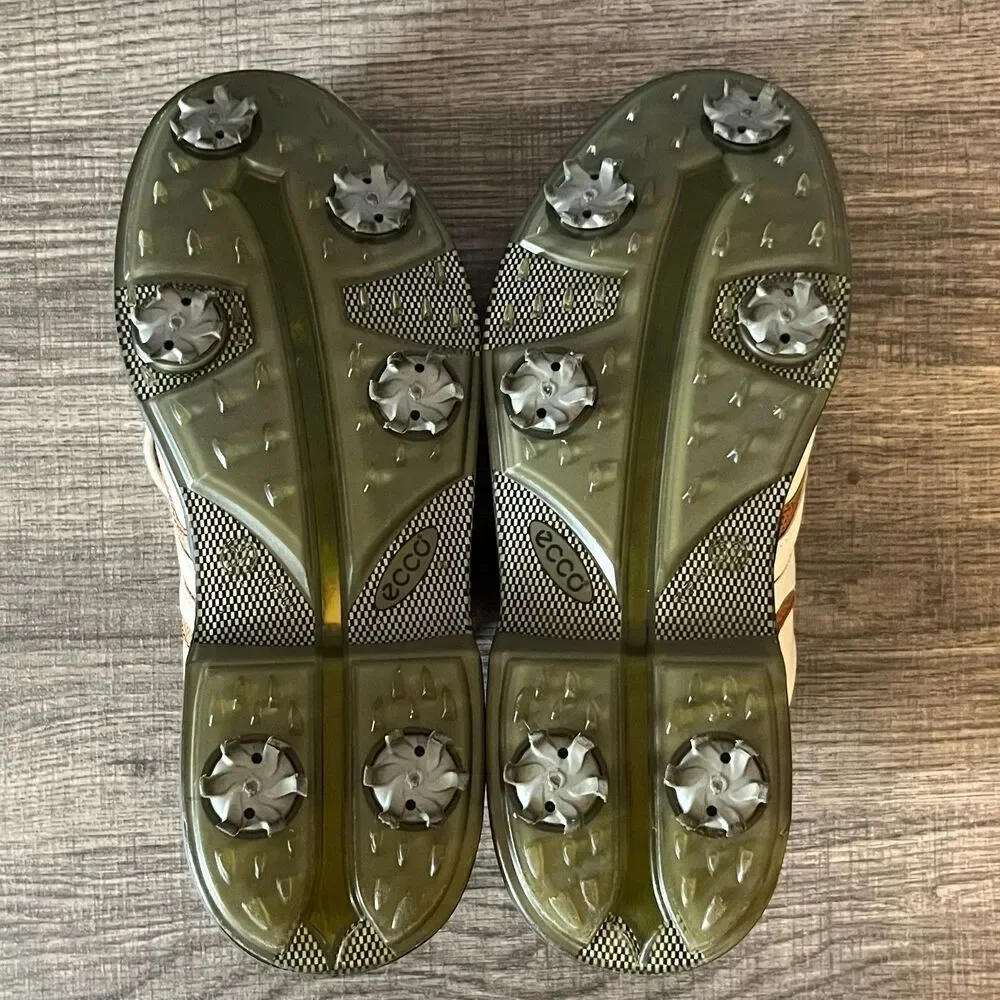 Ecco Gore-Tex Breathable Comfort Size 37 (6.5 US) Beige & Tan Golf Shoe w/Spikes - Picture 9 of 9